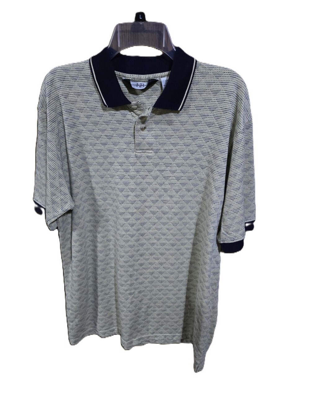 Knightsbridge Polo Shirt Yellow & Navy Size Large